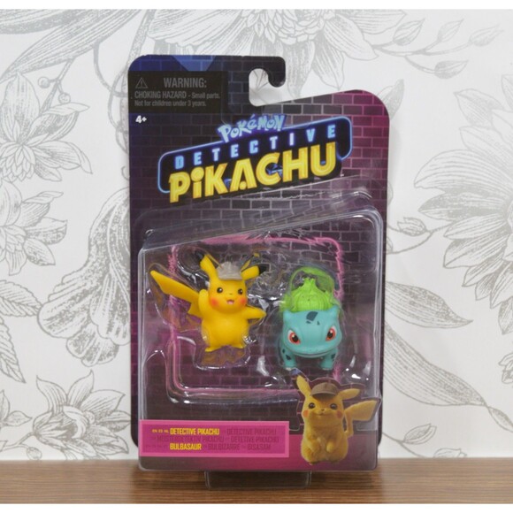 Pokemon Detective Pikachu & Bulbasaur Figures Wicked Cool Toys New - Picture 1 of 4